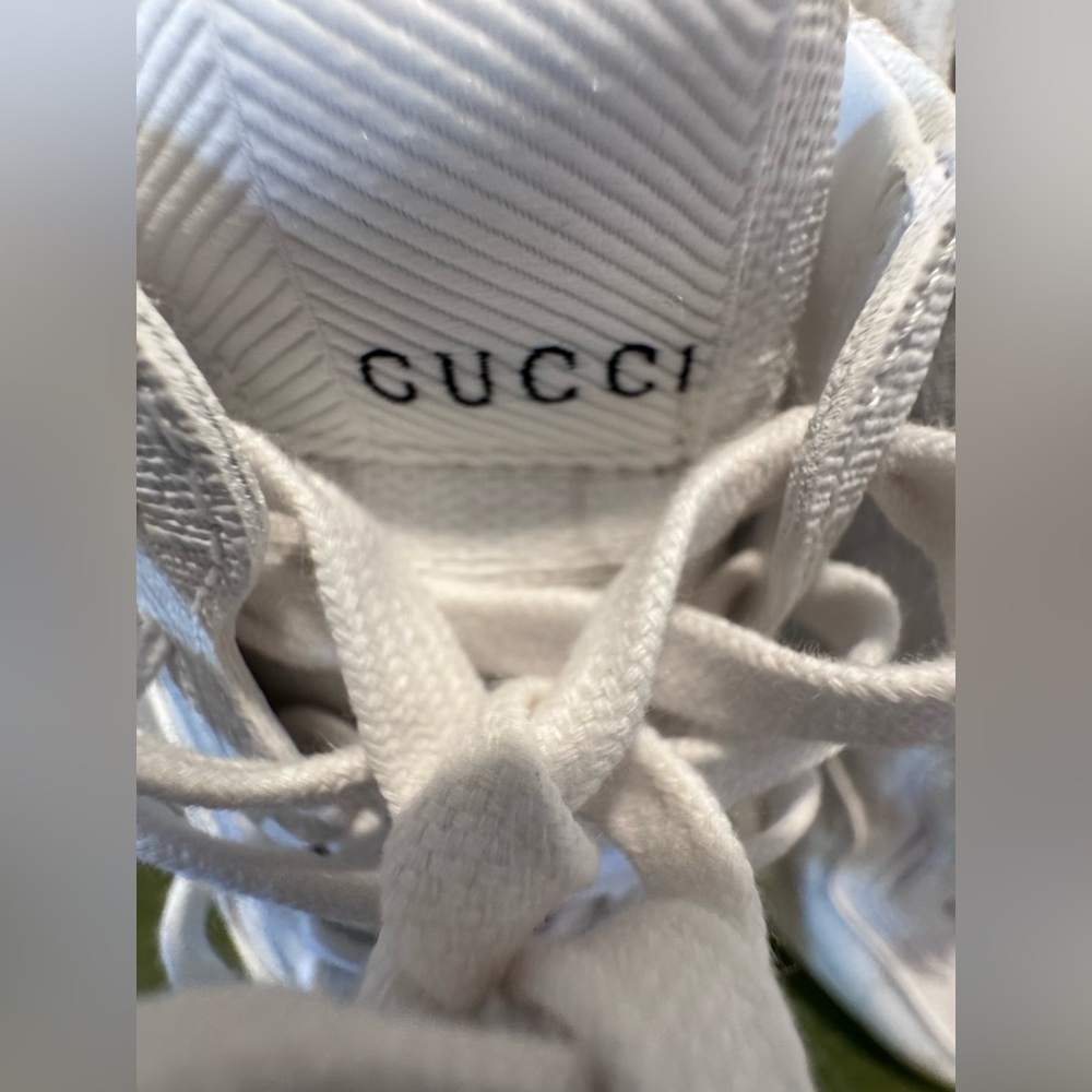 Gucci White Rhyton Logo Canvas Lace-Up Sneakers size 36 - Picture 7 of 12